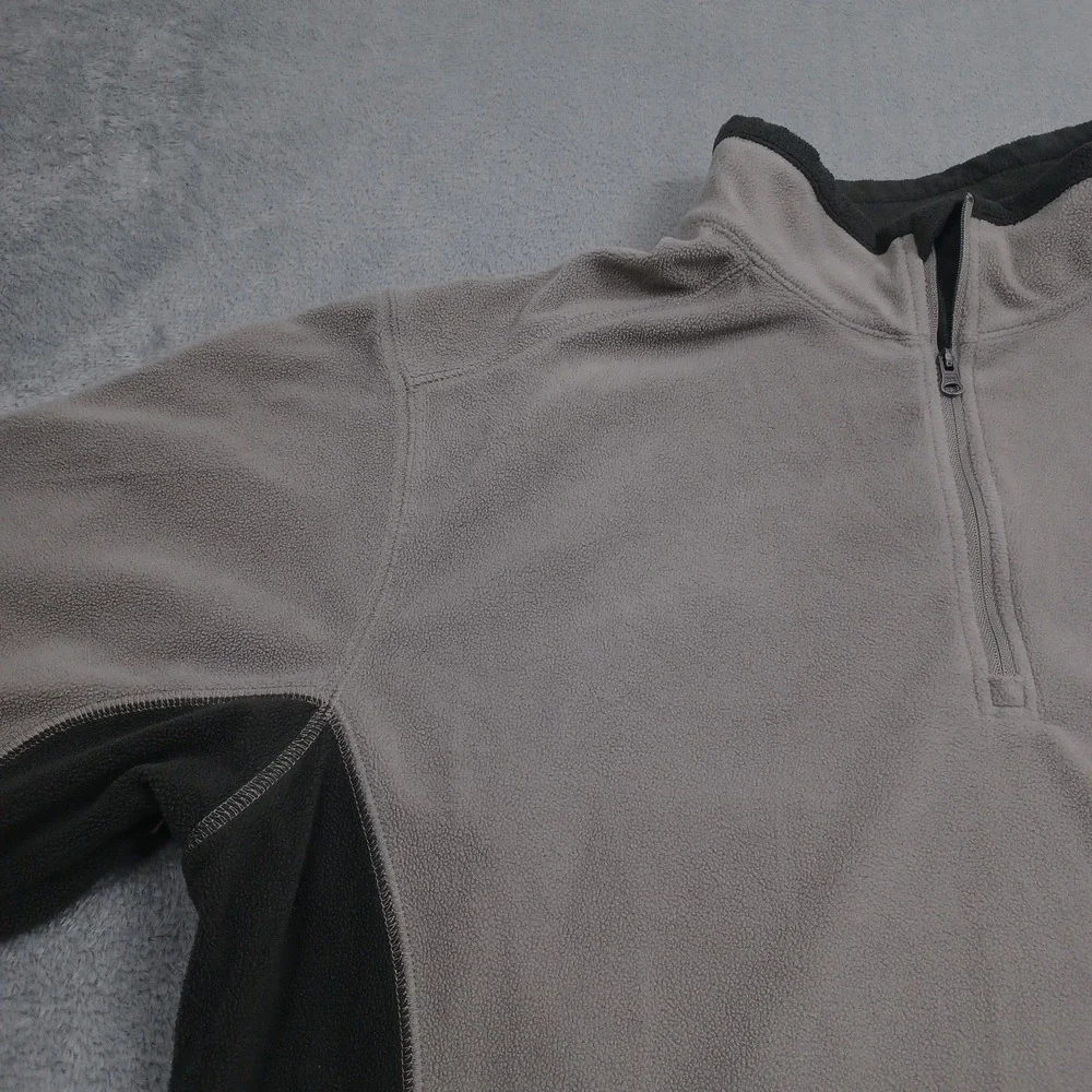 Columbia Sweater Mens Large Brown 1/4‎ Zip Fleece Pullover Outdoor Polyester
